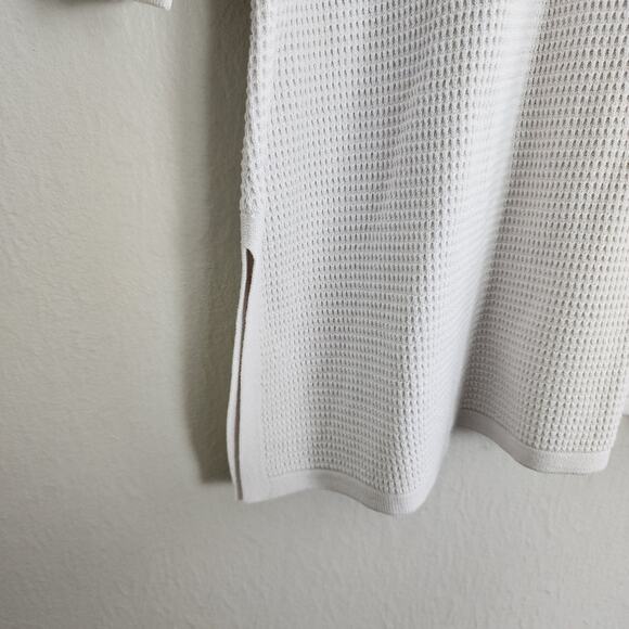 NWT Eileen Fisher Silk Organic Cotton Ribbed Mockneck Tunic Sweater - Bone - M - Picture 8 of 13